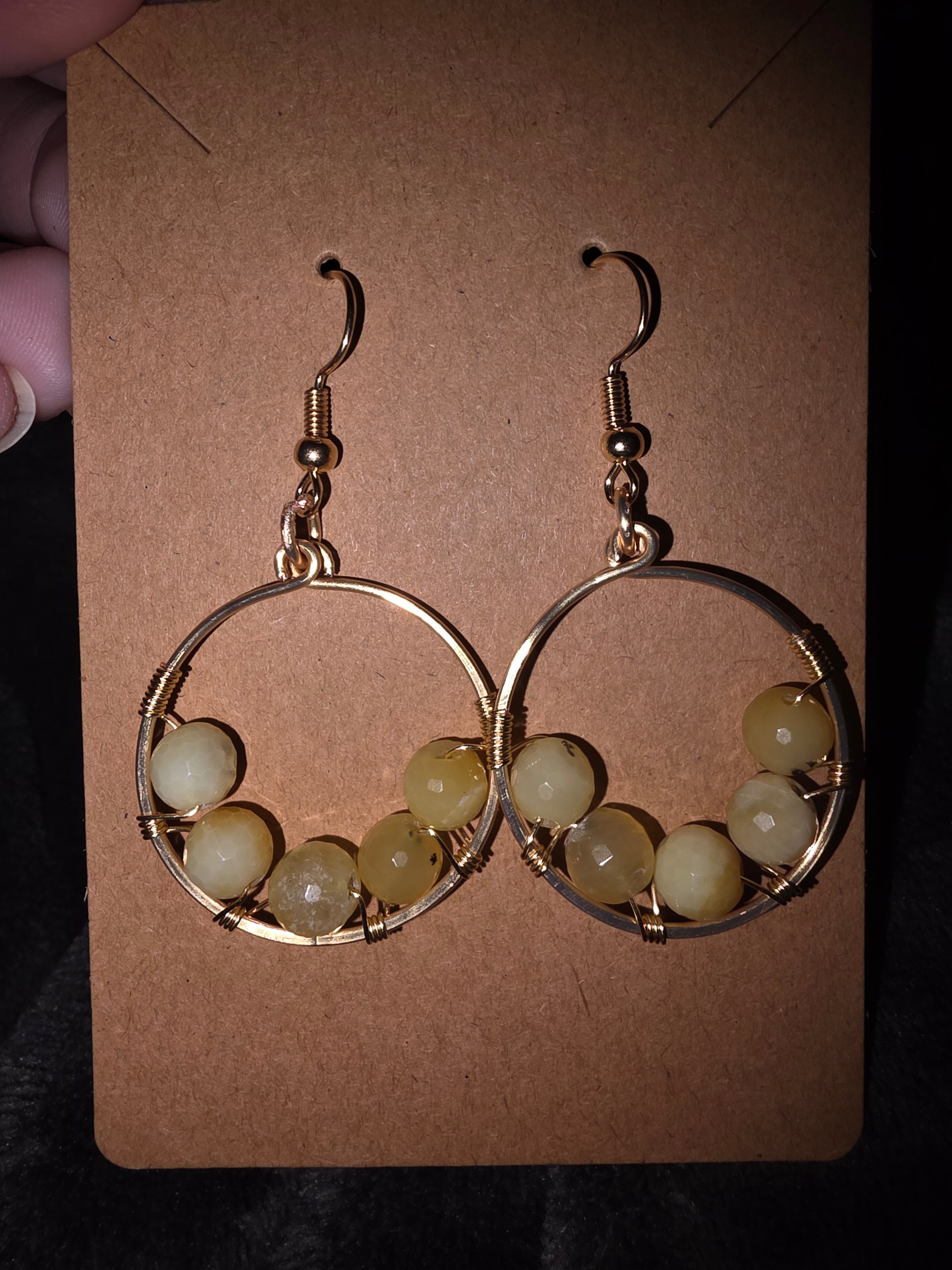 Handmade wire wrapped hoop earrings