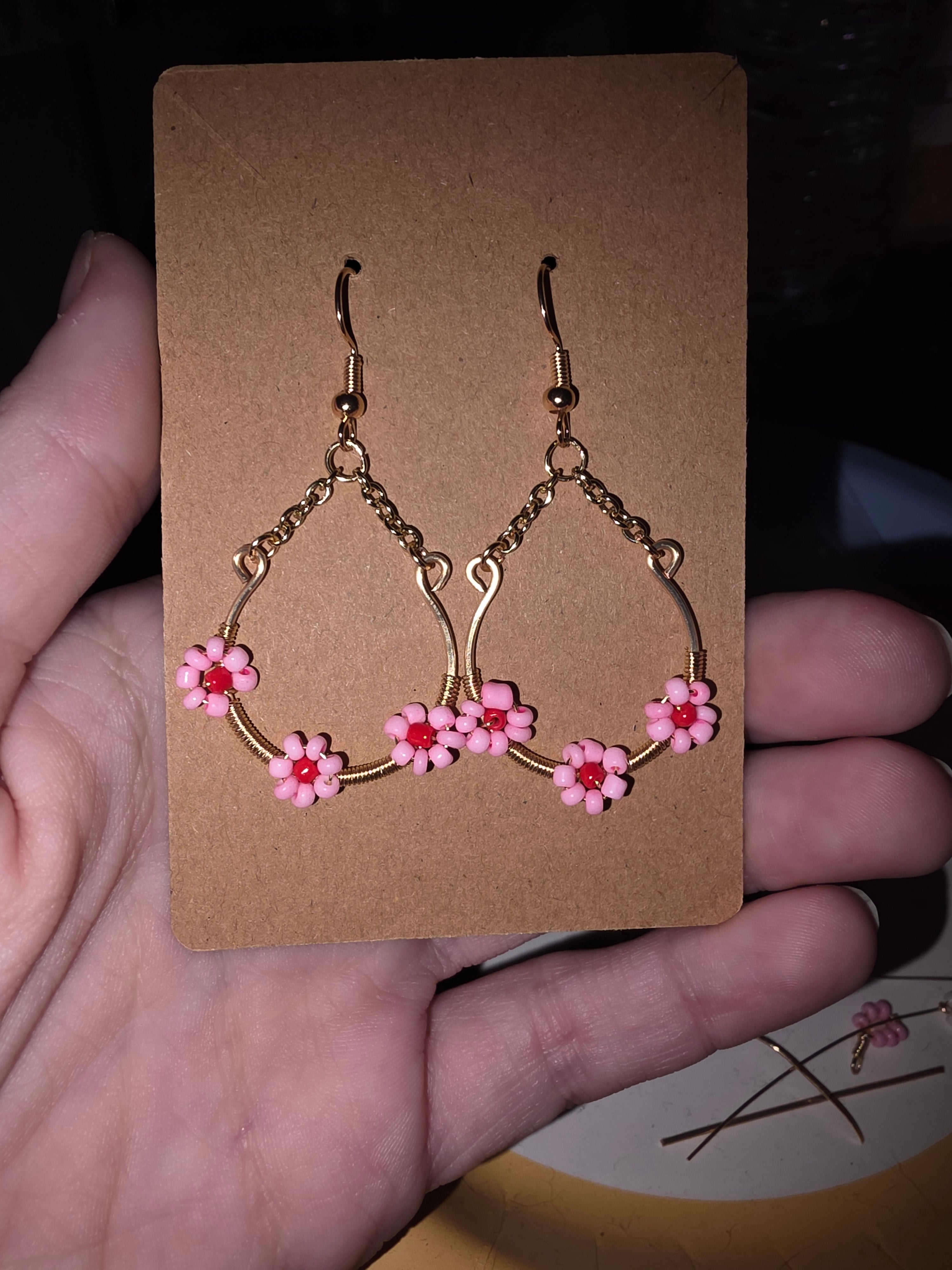 Handmade wire wrapped half hoops